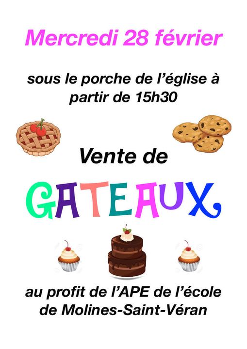 Affiche vente de gateaux